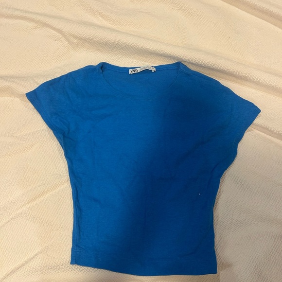 Zara Tops - Zara Bright Blue Short Sleeve Tee